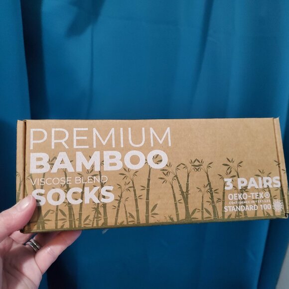 2 NWT boxes of Bamboo Socks (6 pair) Navy/Gray/Mixed navy & Gray   Regular size - Picture 4 of 9